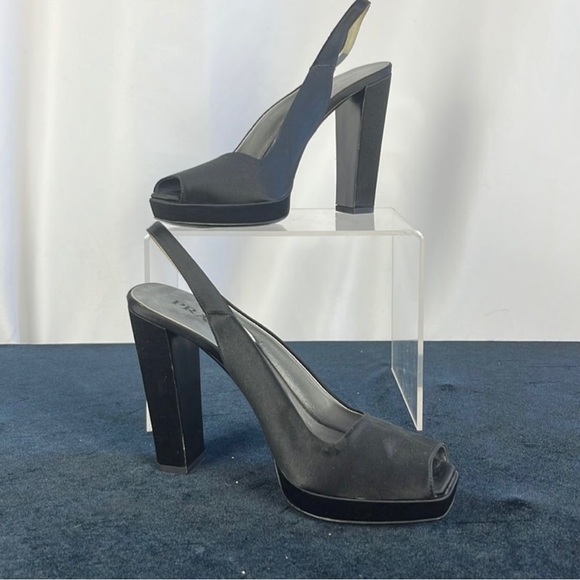 Prada Shoes - Prada Black Satin Sling Back Heel